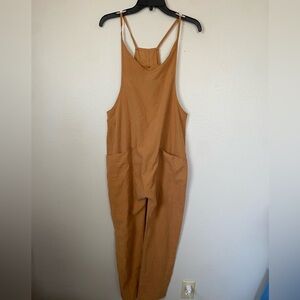 Women's Faux suede-y spaghetti strap Jumpsuit coveralls